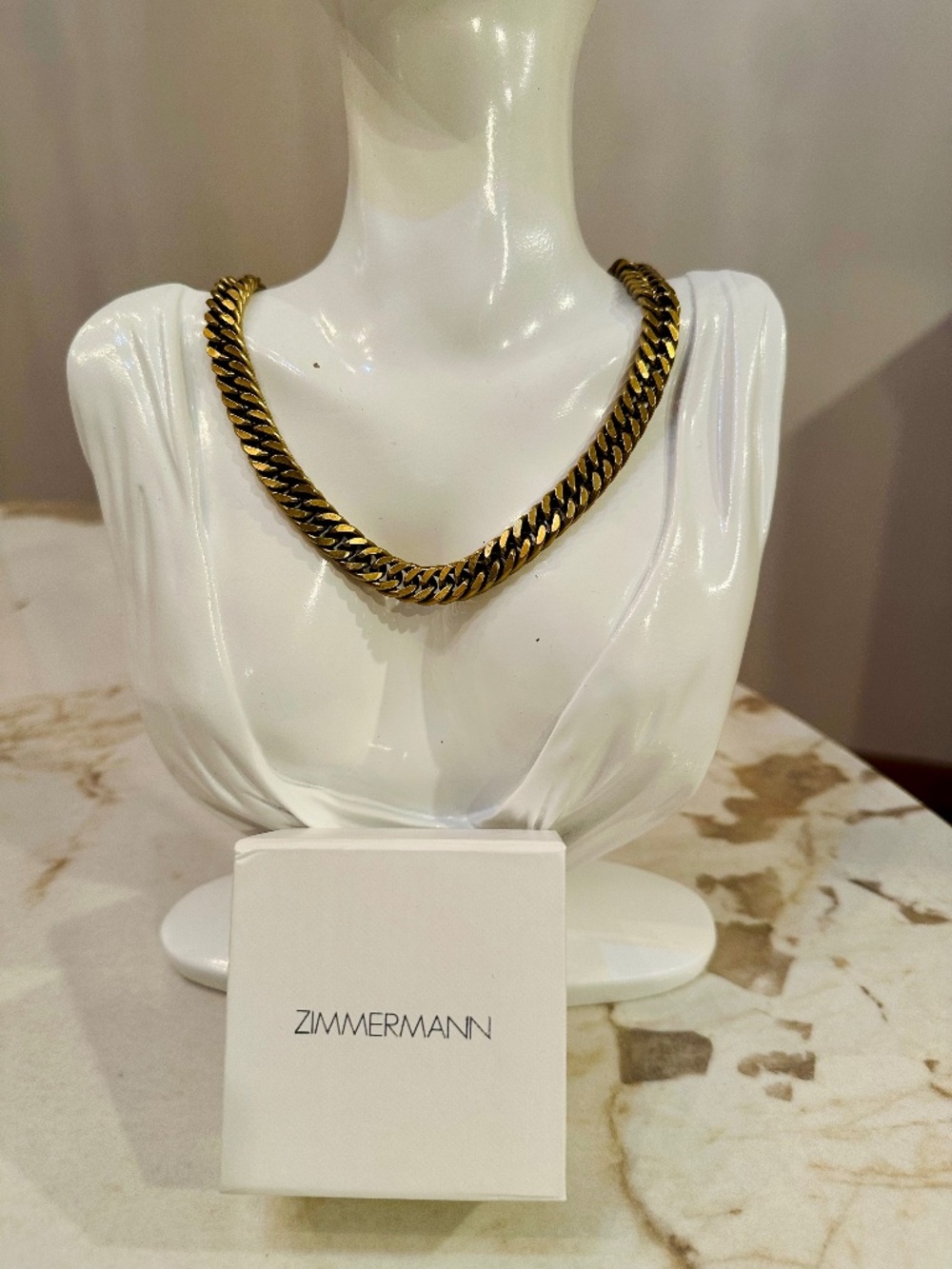 Zimmermann antique brass chain collar necklace